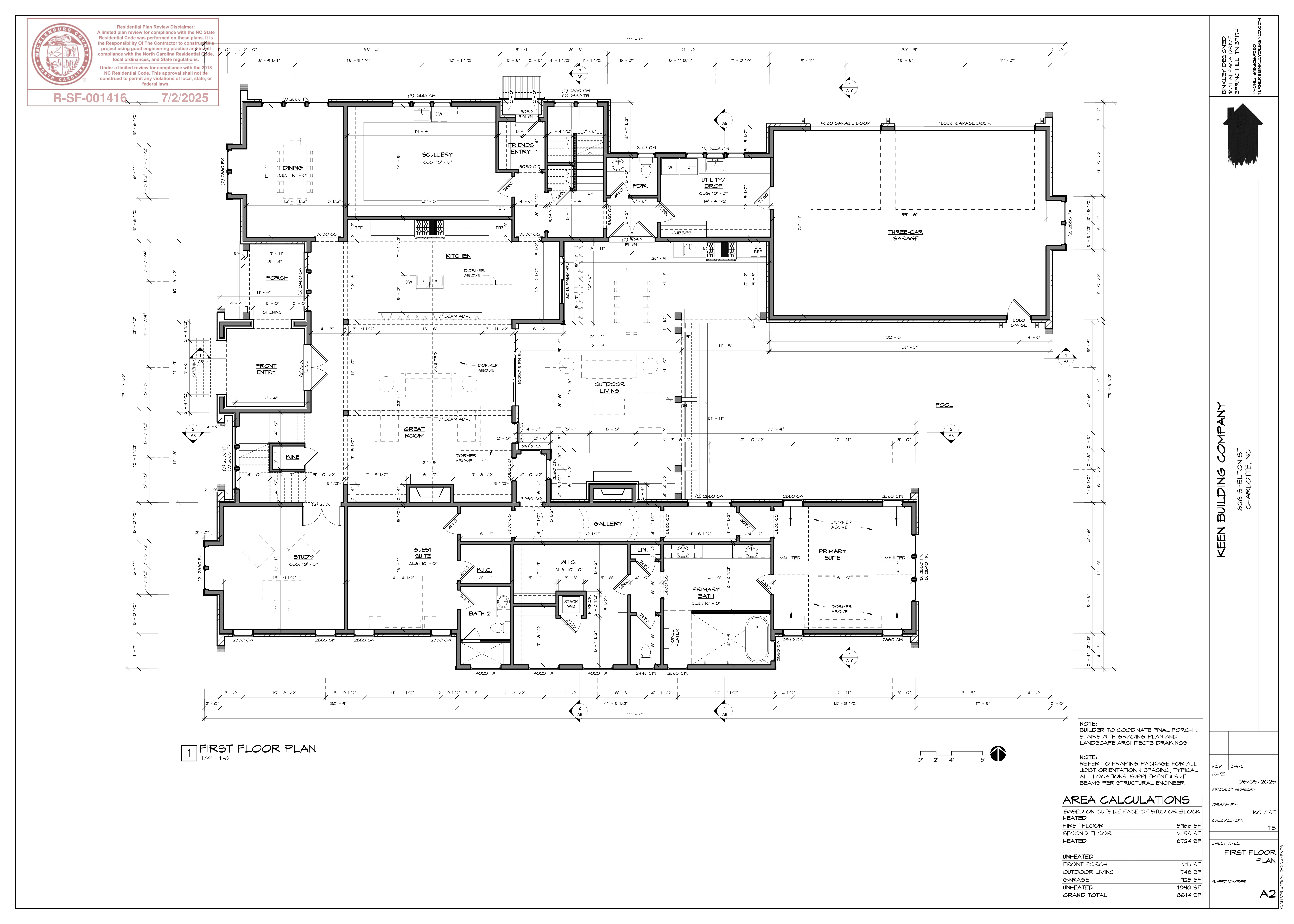 First Floor Plan — 3,968 SF